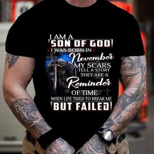 My Scars Tell a Story - November Men's Birthday Shirt